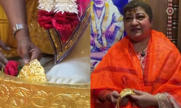 ಚಿನ್ನದ ಕಿರೀಟ ಅರ್ಪಿಸಿದ ಮಾಲಾಶ್ರೀ- ಶಿರಡಿ ಸಾಯಿಬಾಬಾ