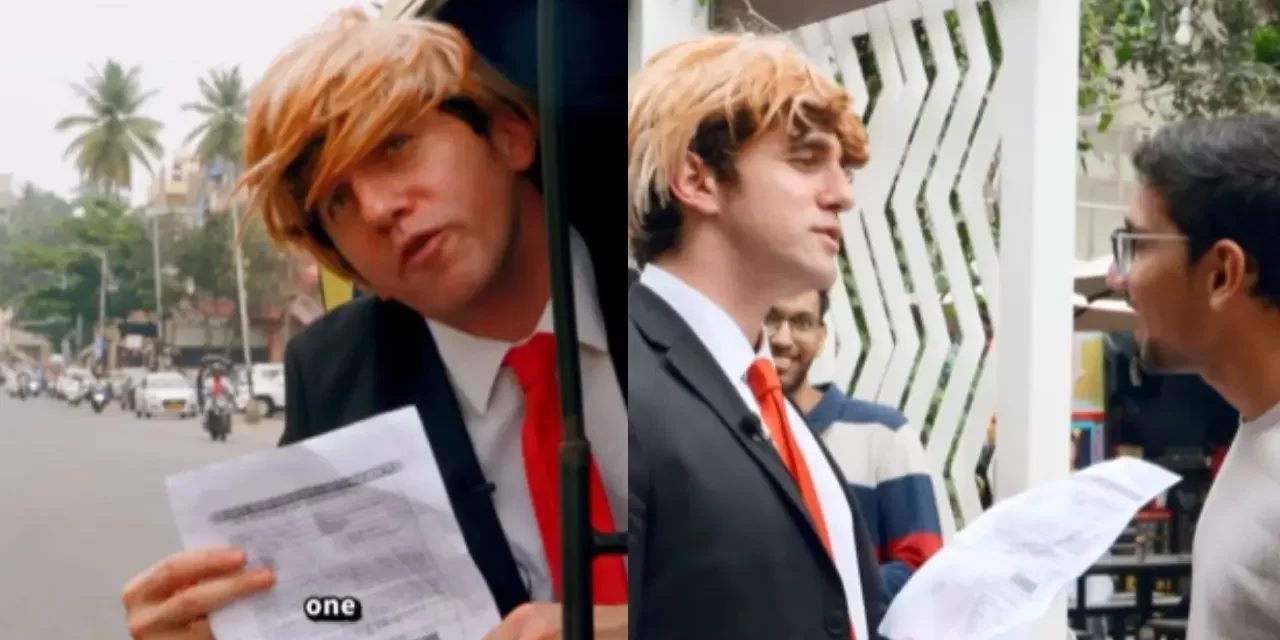 ಬೆಂಗಳೂರಿನಲ್ಲಿ ಟ್ರಂಪ್ ವೇಷದ ಹಾಸ್ಯನಟ