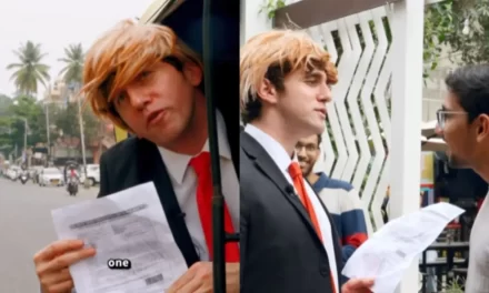 ಬೆಂಗಳೂರಿನಲ್ಲಿ ಟ್ರಂಪ್ ವೇಷದ ಹಾಸ್ಯನಟ